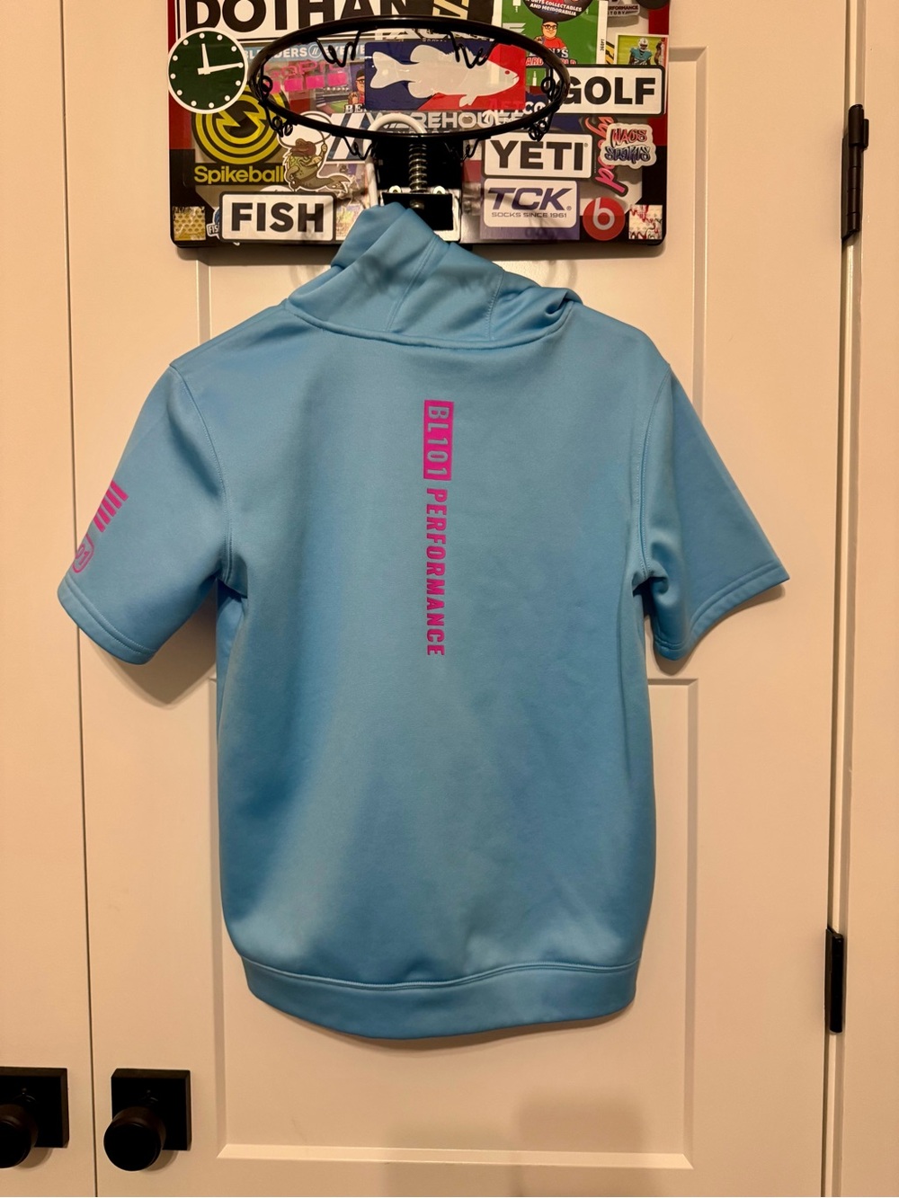 BSBL SZN Short-Sleeve Hoodie for Kids in Light Blue - Picture 2 of 3